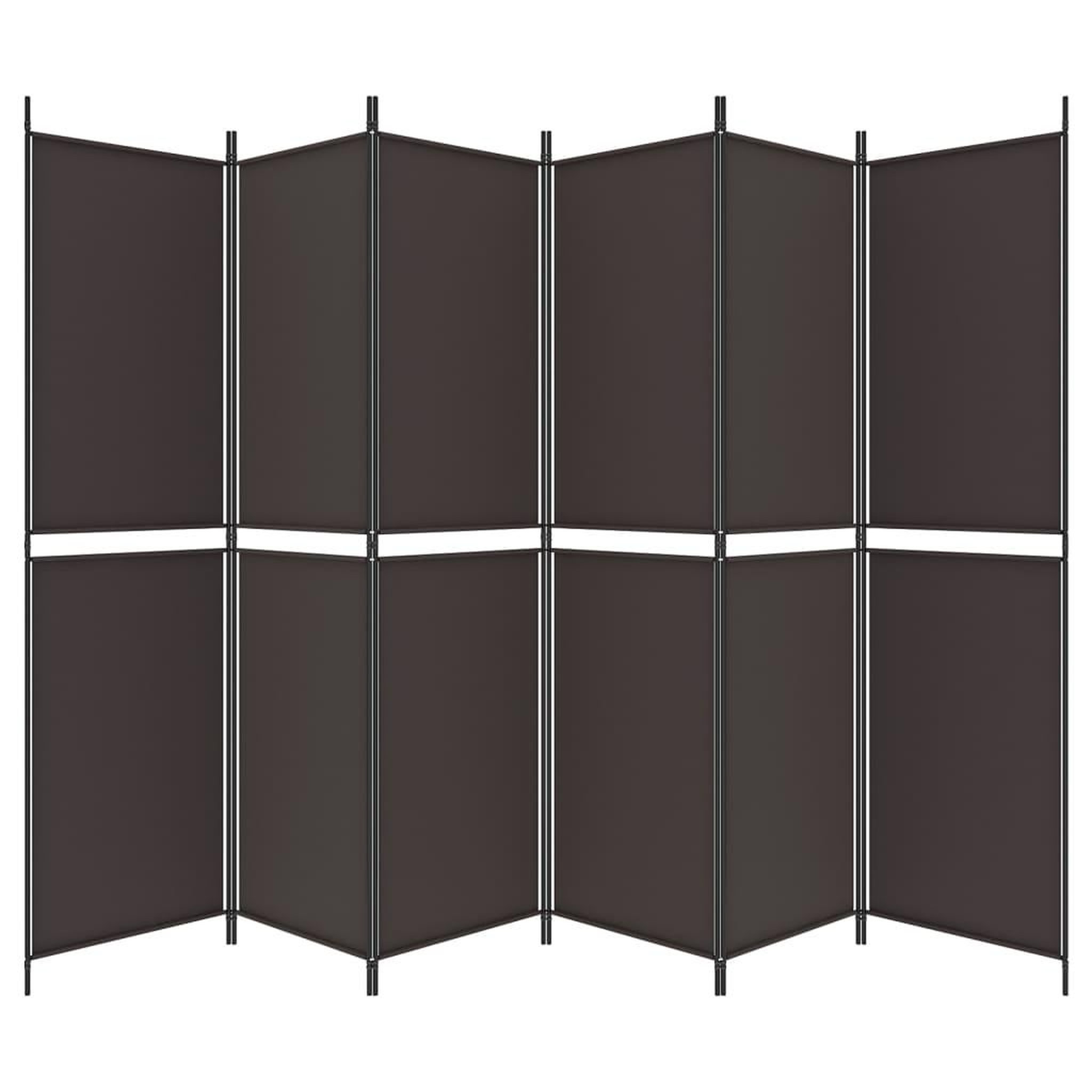 Voir la diapositive 4 : VIDAXL Cloison de separation 6 panneaux Marron 300x200 cm Tissu