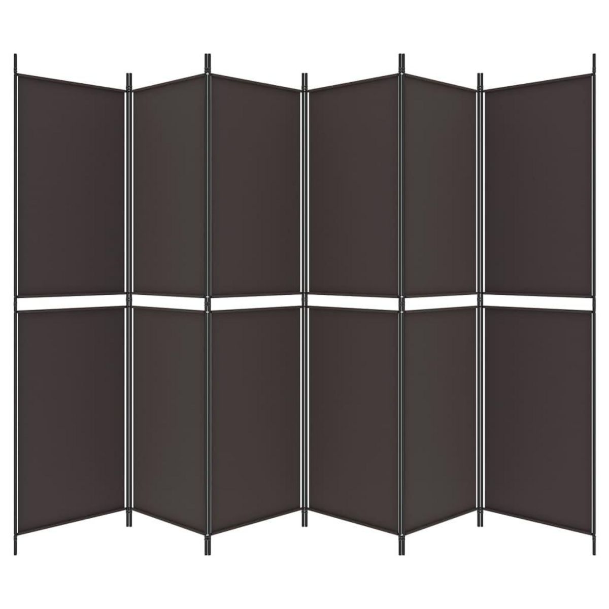 VIDAXL Cloison de separation 6 panneaux Marron 300x200 cm Tissu