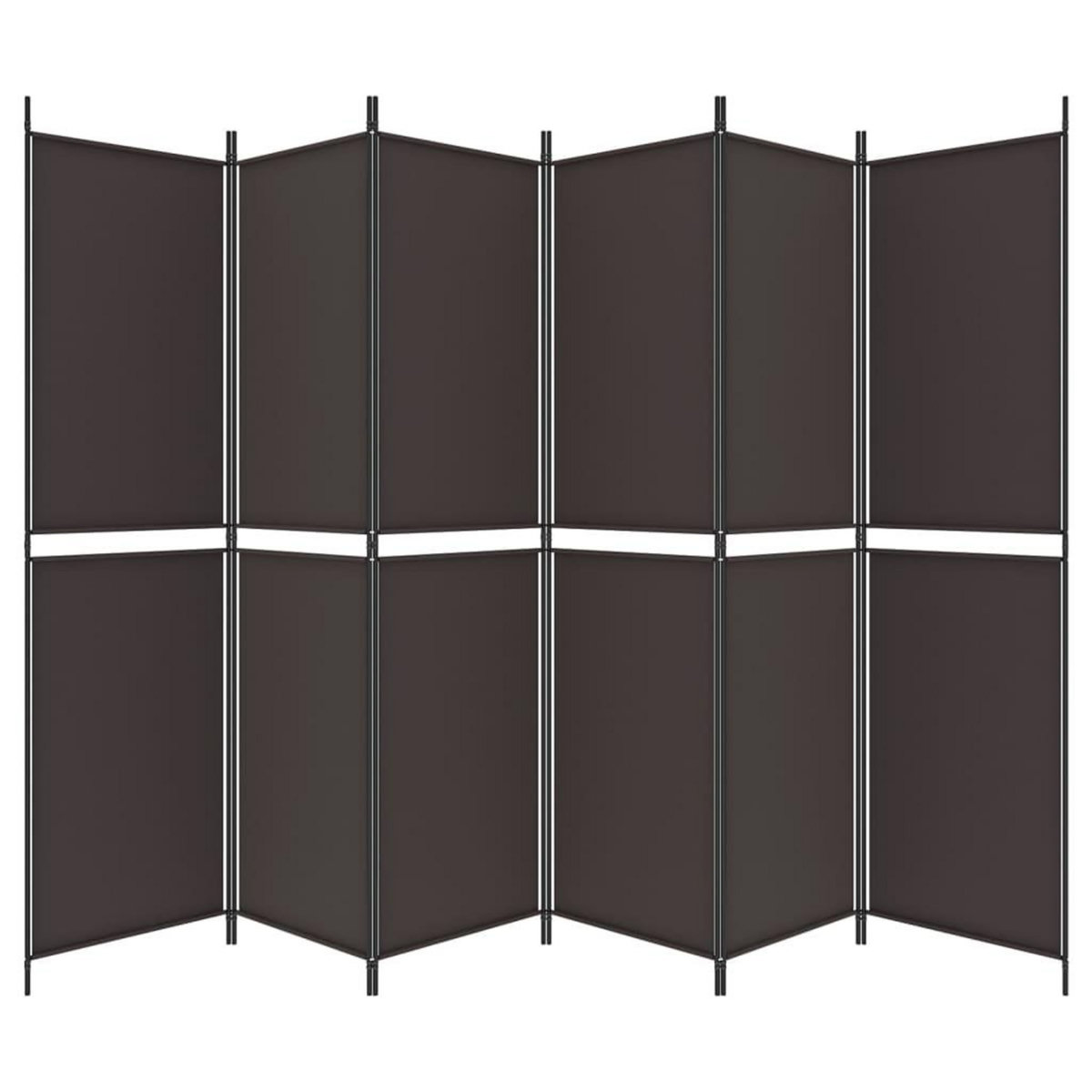 VIDAXL Cloison de separation 6 panneaux Marron 300x200 cm Tissu