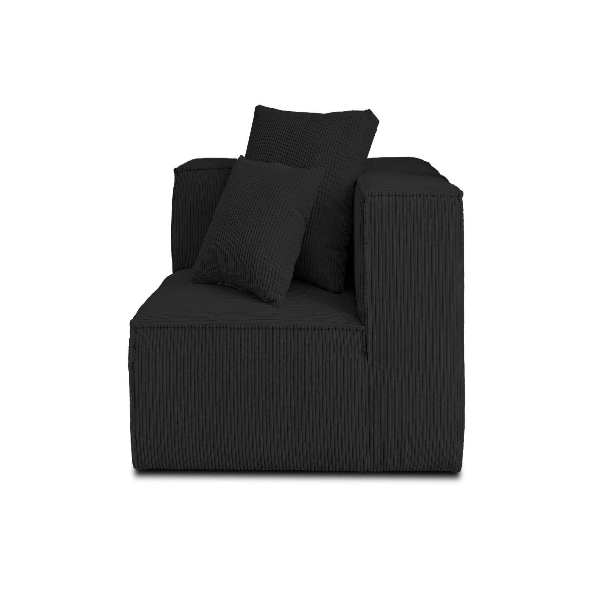 Voir la diapositive 5 : LISA DESIGN Colombine - module d'assise d'angle réversible - en velours côtelé
