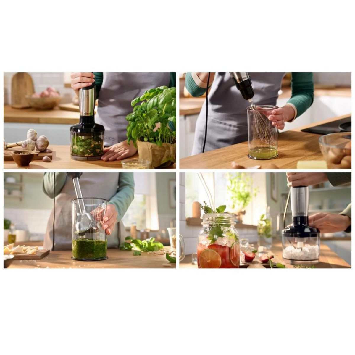 BOSCH Mixeur plongeant multifonction 1000w inox/noir - MSM6M622