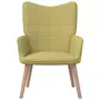 VIDAXL Chaise de relaxation avec tabouret Vert Tissu