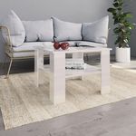 VIDAXL Table basse Blanc brillant 60x60x42 cm Bois d'ingenierie