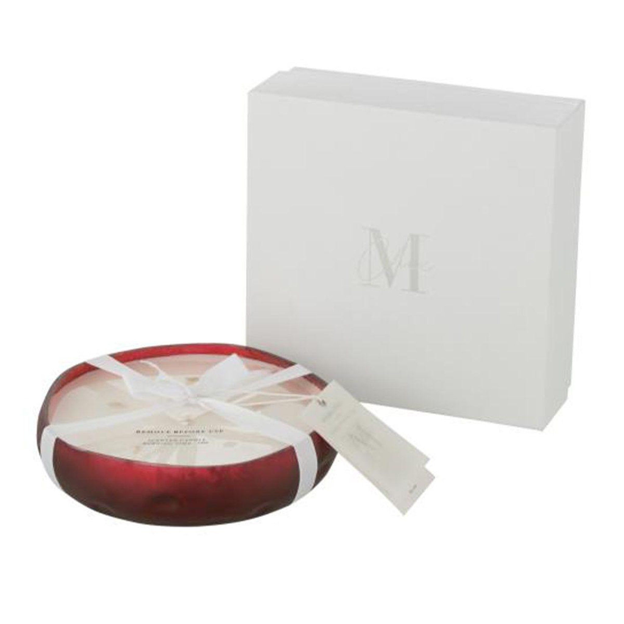 Voir la diapositive 2 : J-LINE Bougie parfumée déco  livia  19cm oud amber rouge
