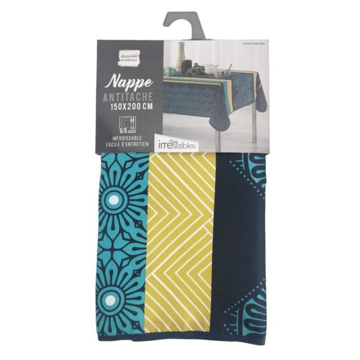 Paris Prix Nappe Antitache  Cuisine Addict  150x200cm Bleu