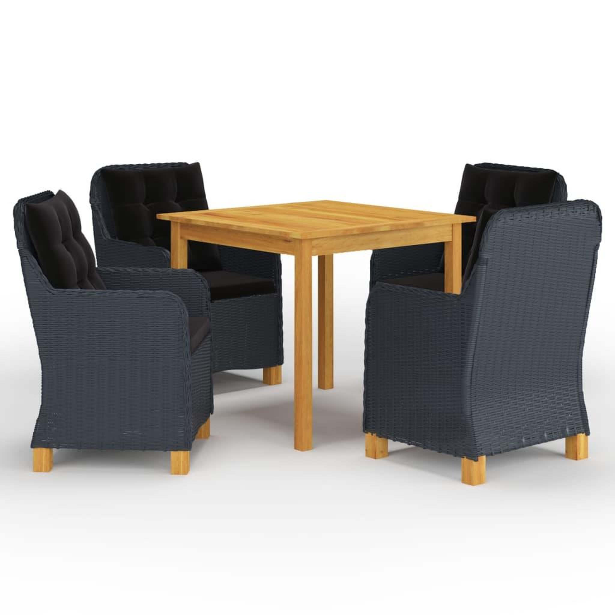 Voir la diapositive 1 : VIDAXL Ensemble a manger de jardin 5 pcs Gris fonce