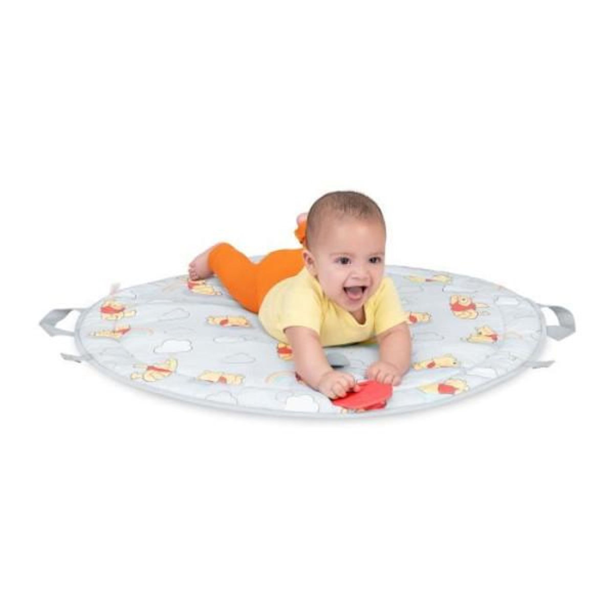 Bright Starts DISNEY BABY- WINNIE- Tapis d'éveil bébé au sol reversible évolutif pliable- arche en bois- jouets sensoriels et musicaux, mi