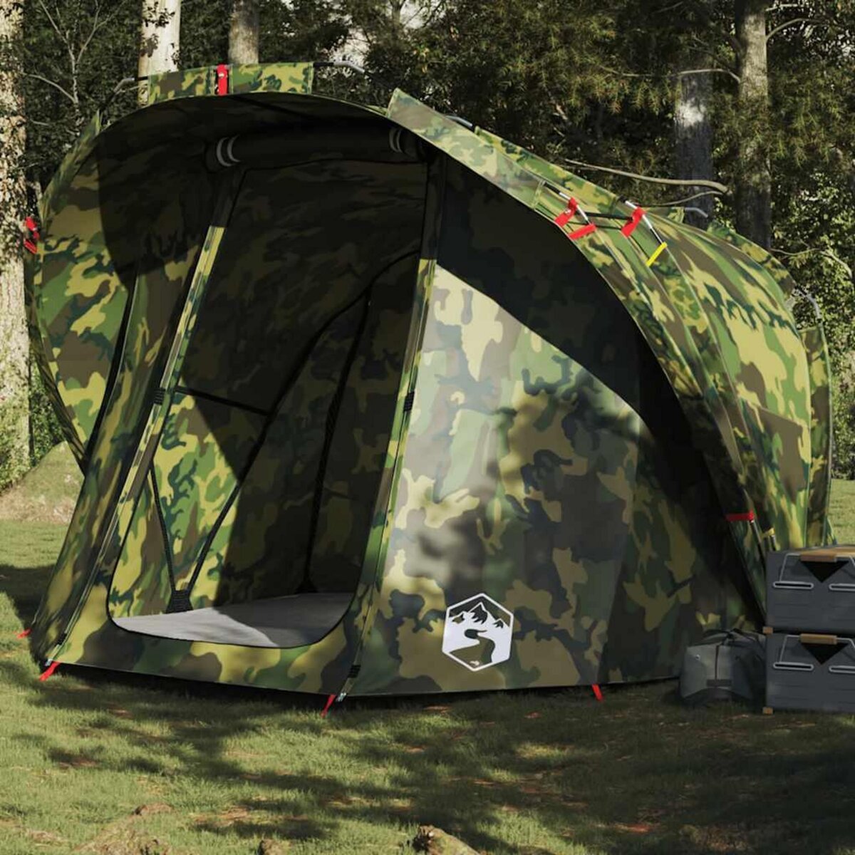 VIDAXL Tente de peche 4 personnes camouflage impermeable