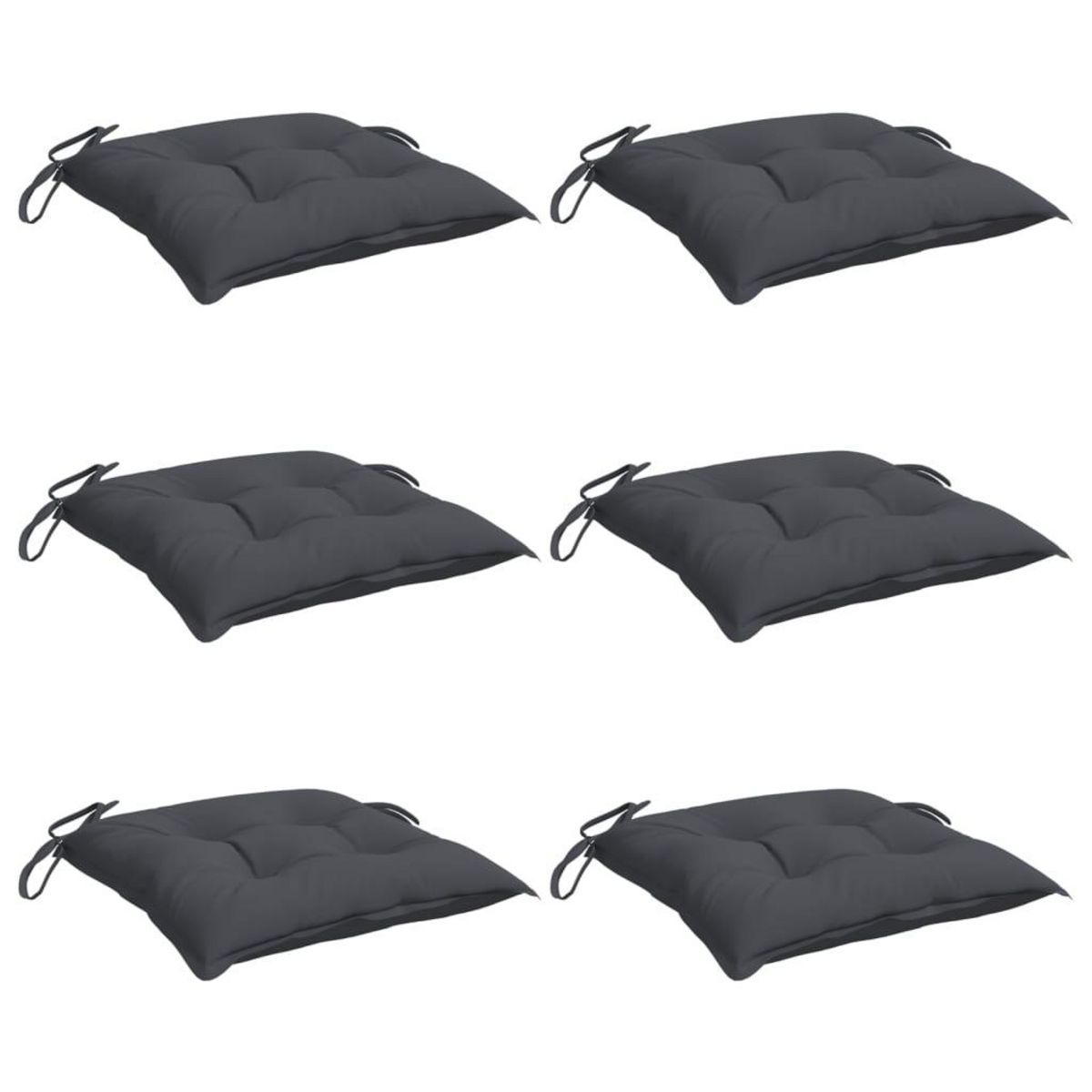 VIDAXL Coussins de chaise lot de 6 anthracite 40x40x7 cm