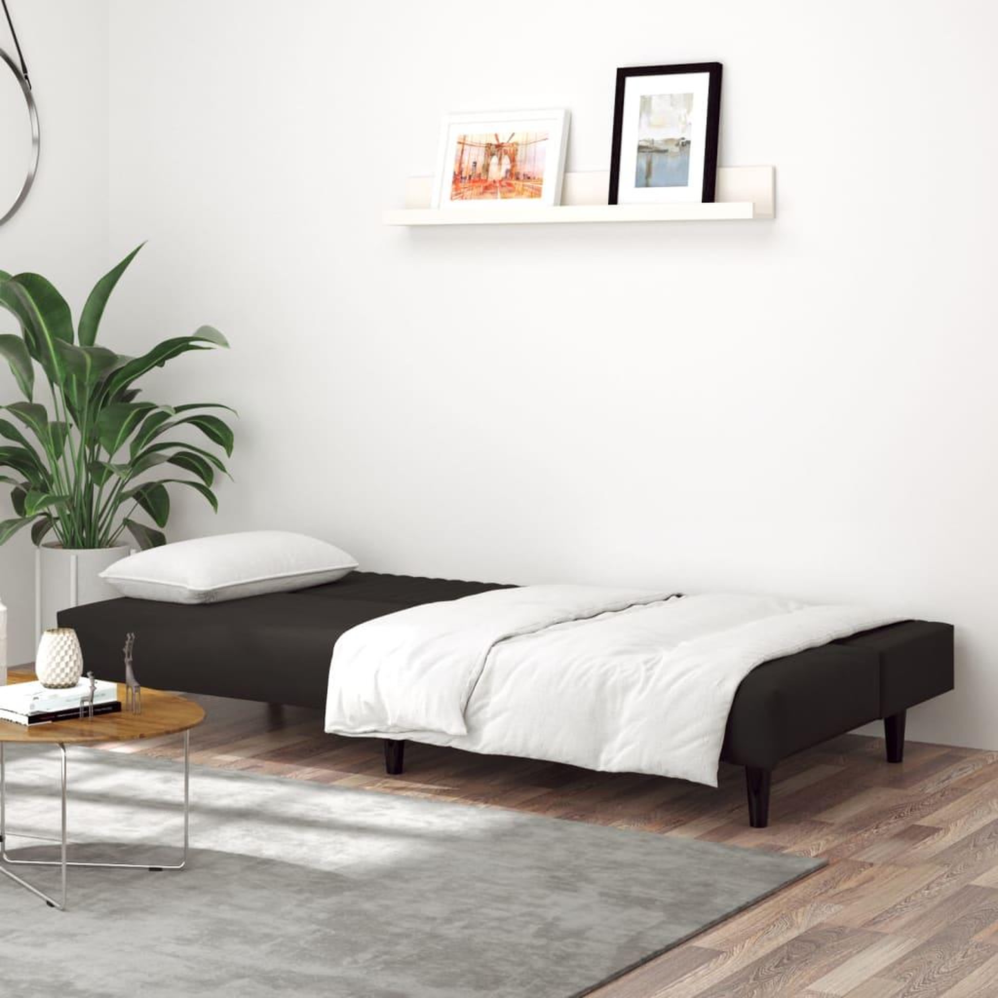 Voir la diapositive 3 : VIDAXL Canape-lit 2 places noir velours