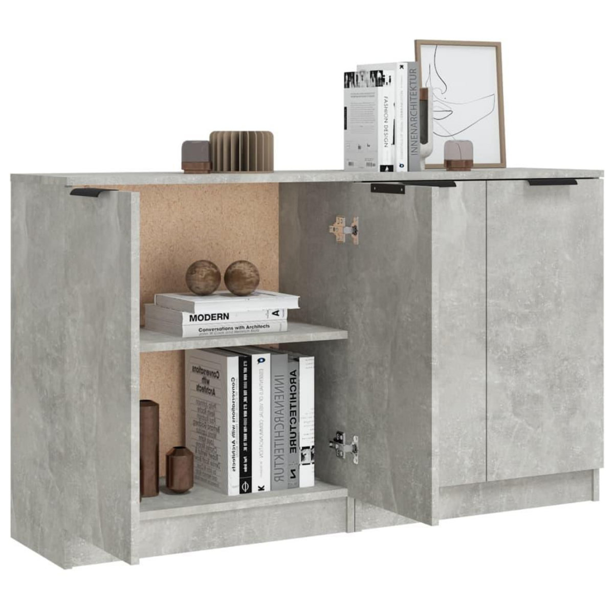 VIDAXL Buffets 2 pcs Gris beton 60x30x70 cm Bois d'ingenierie