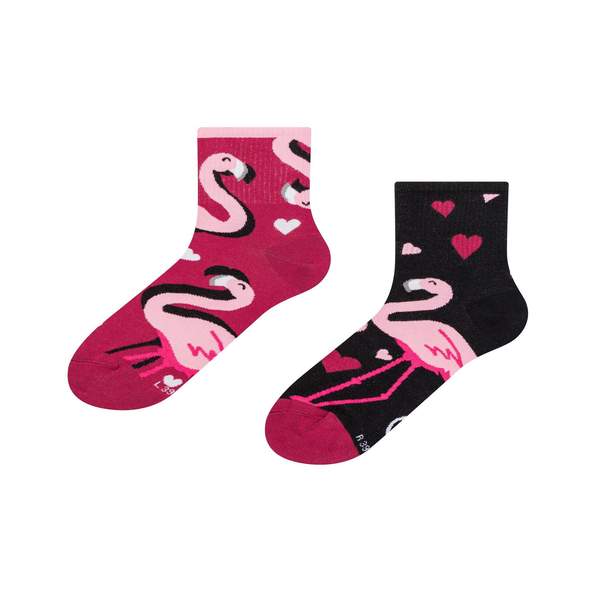 Voir la diapositive 1 : DEDOLES Chaussettes courtes flamants et cœurs