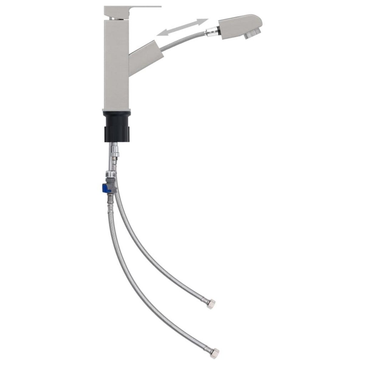 VIDAXL Robinet de lavabo retractable de bain Argente 157x172 mm