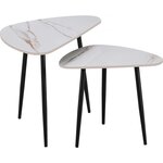Habitat et Jardin Lot de 2 tables basses gigognes en céramique  Terra  - 49 x 79 x 56 cm - Blanc
