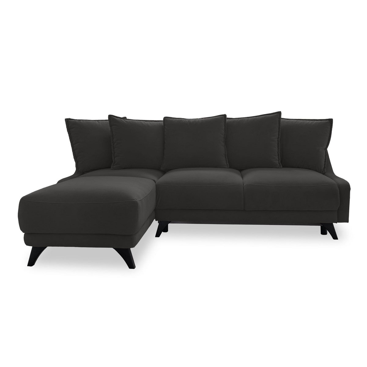 BEST MOBILIER Royal - canapé d'angle gauche - 4 places - convertible avec coffre - en velours