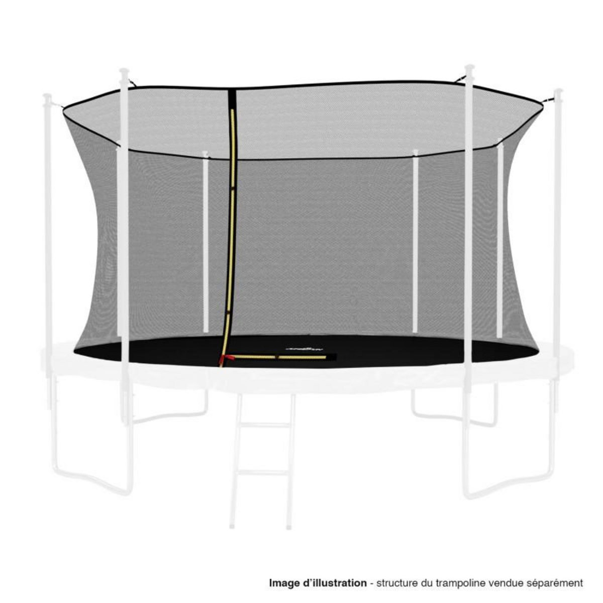 JUMP4FUN Filet intérieur de sécurité pour trampoline : ø 13Ft, 8 Perches