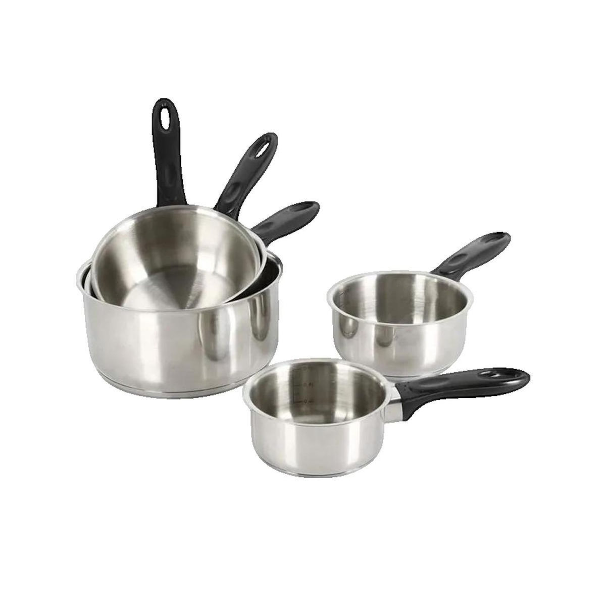 Crealys Set de casseroles Crealys modèle 3367305015342 en acier inoxydable durable 5 pièces