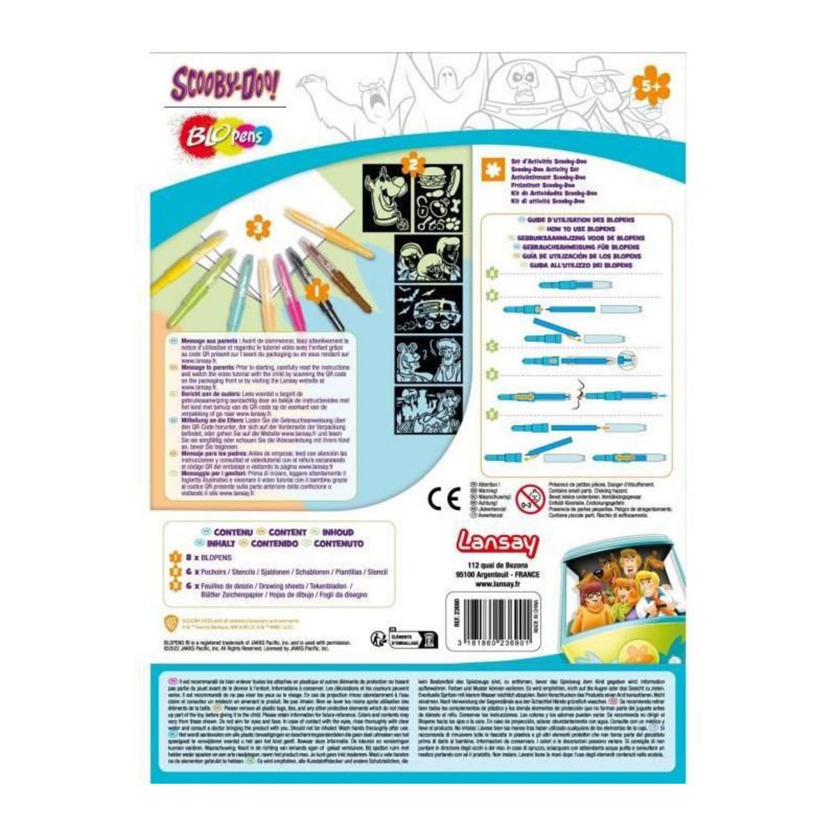 LANSAY Blopens - Set d'Activités Scooby-Doo - Dessins et Coloriages - Des 5 ans - Lansay