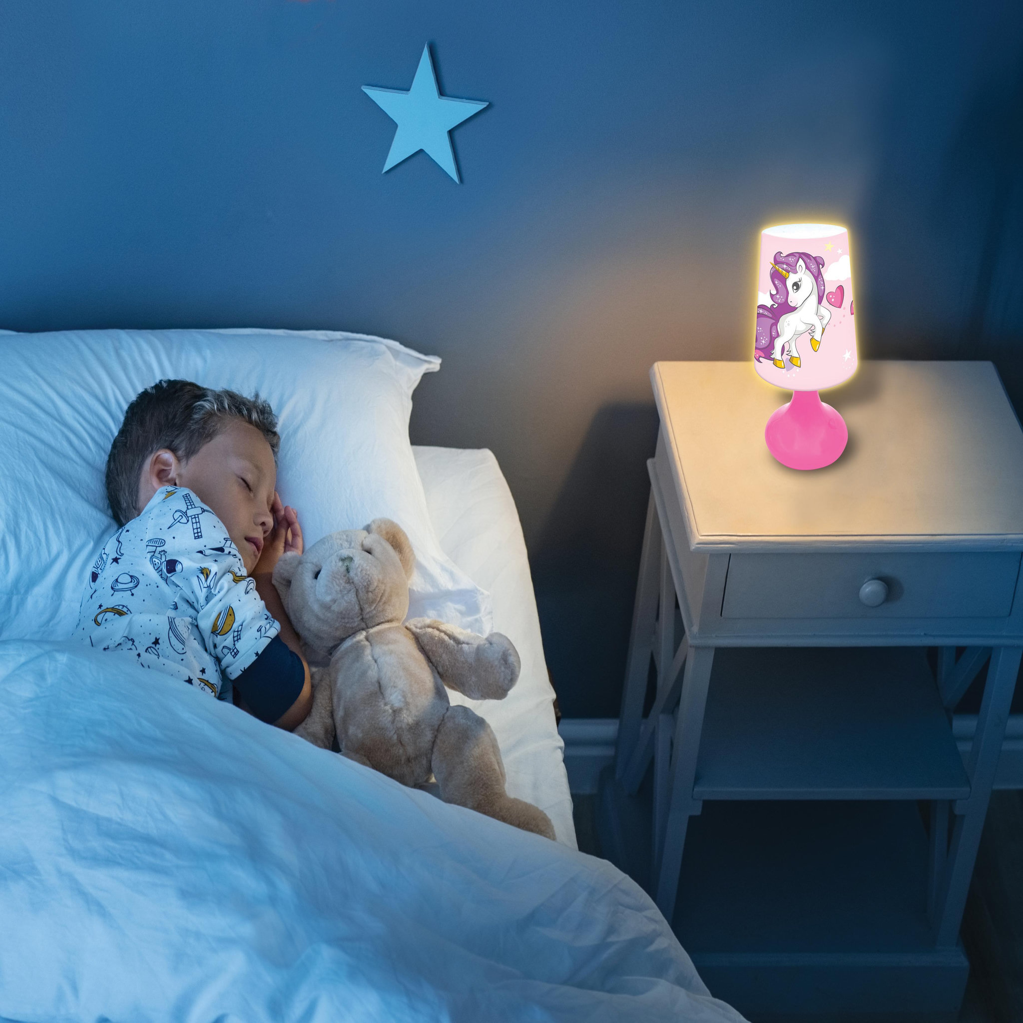 Voir la diapositive 6 : Lexibook Mini lampe de chevet veilleuse sans fil Licorne