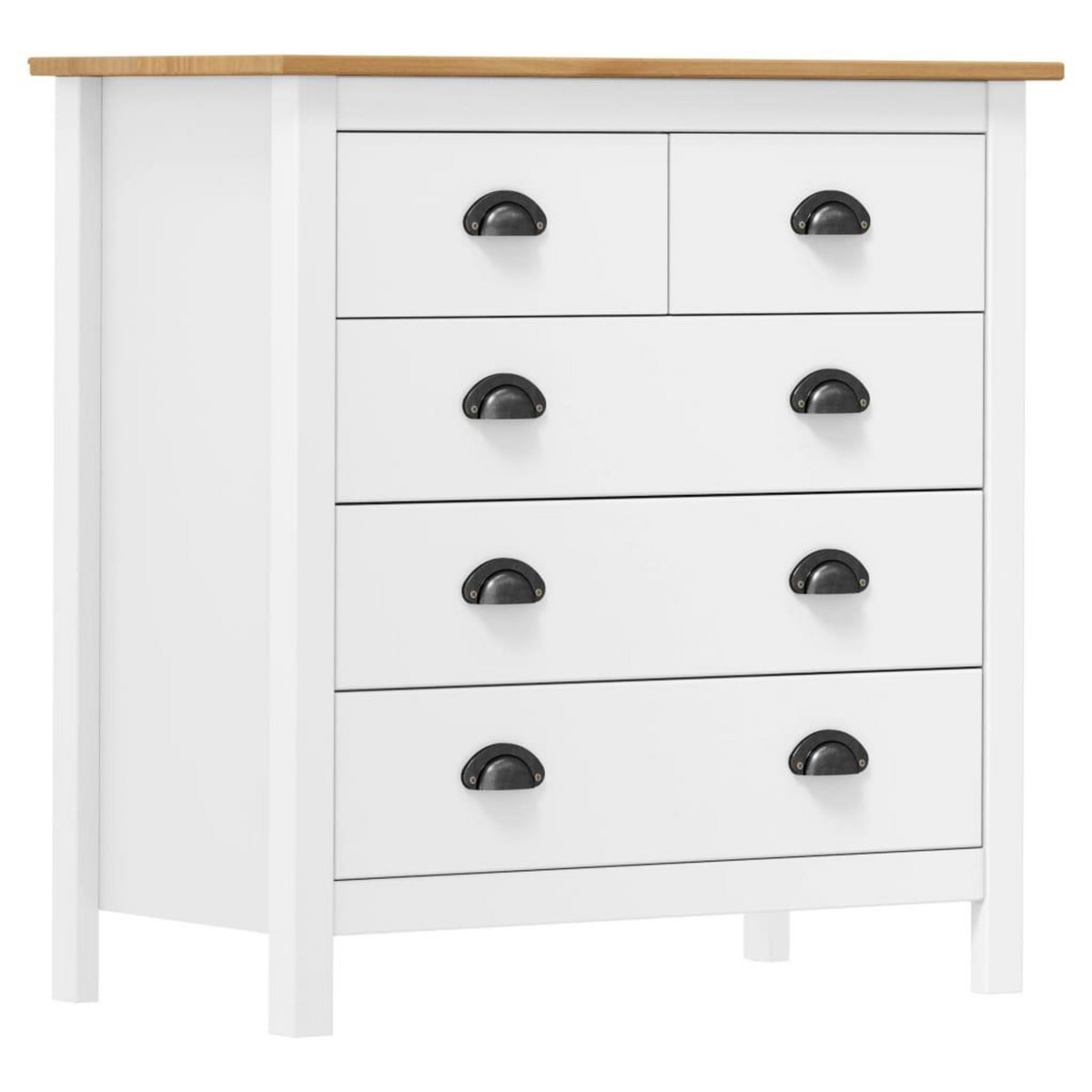 VIDAXL Buffet Hill Blanc 79x40x80 cm Bois de pin solide
