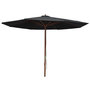 Voir la diapositive 1 : VIDAXL Parasol d'exterieur avec mat en bois 350 cm Noir