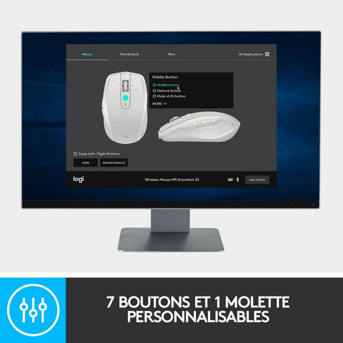 Logitech Souris sans fil MX ANYWHERE 2S