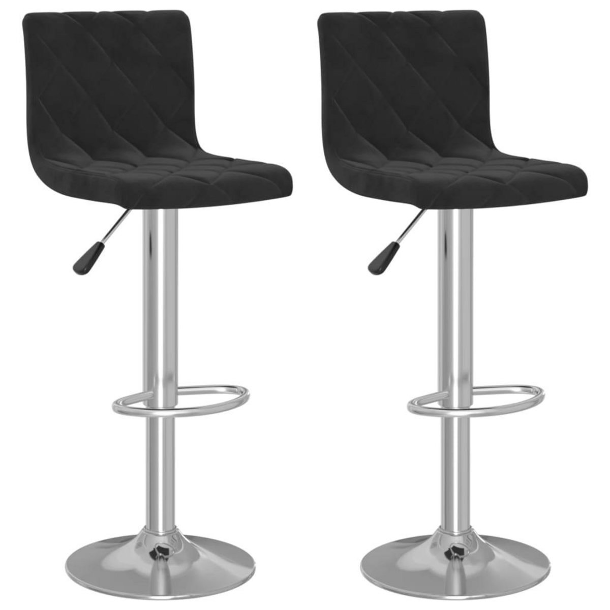 VIDAXL Tabourets de bar lot de 2 noir velours