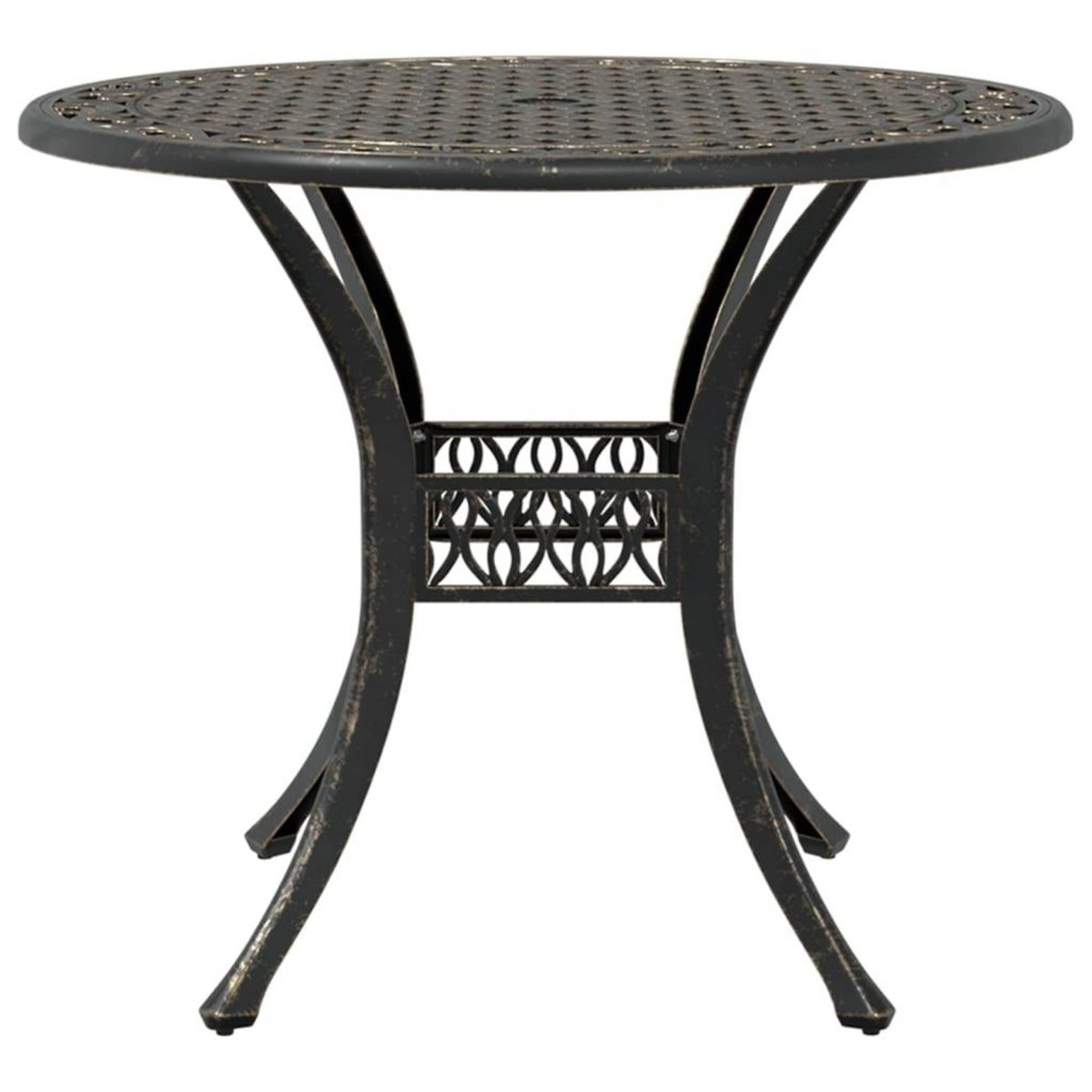 VIDAXL Table de jardin bronze Ø90x75 cm aluminium coule