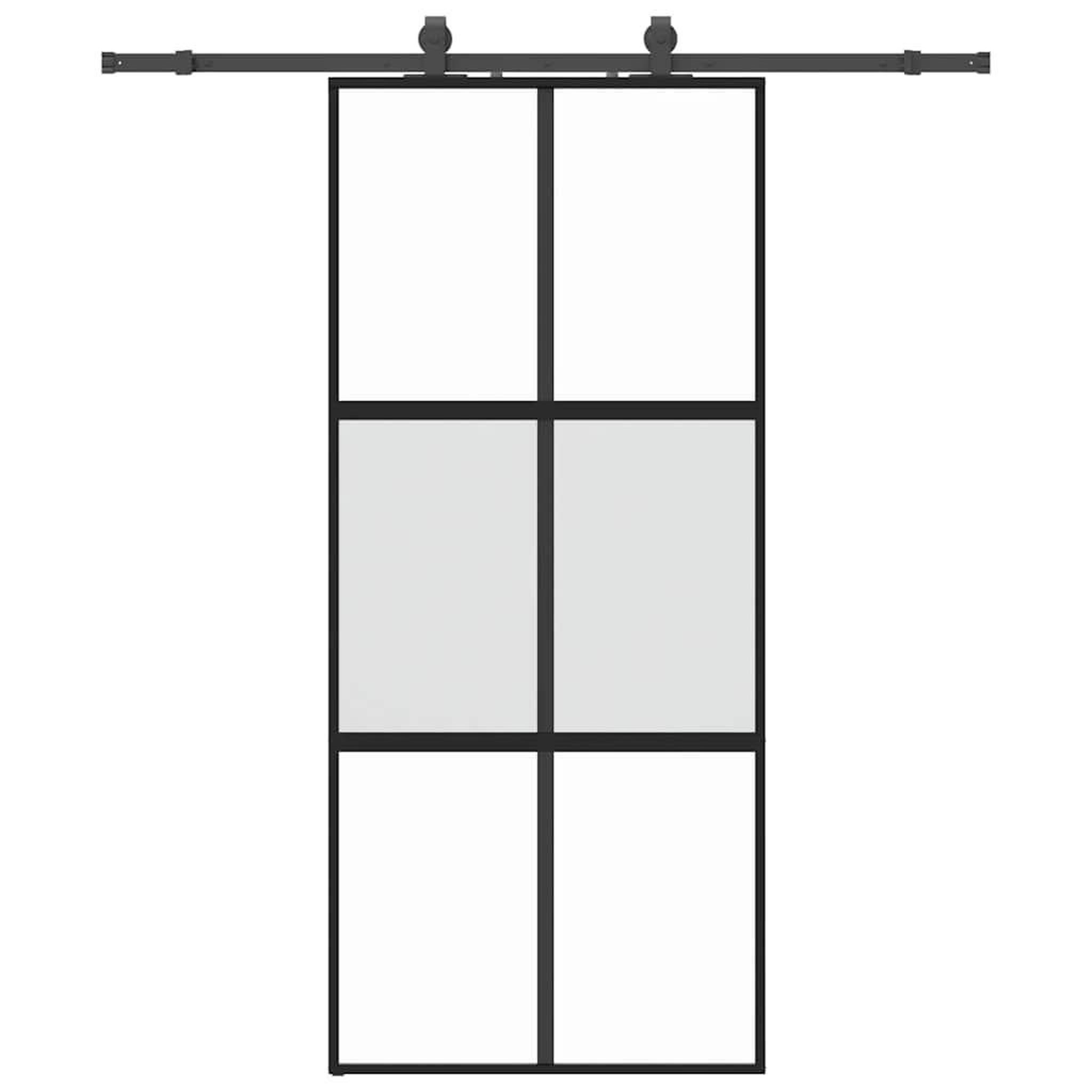 Voir la diapositive 2 : VIDAXL Porte coulissante avec kit de quincaillerie noir 90x205 cm