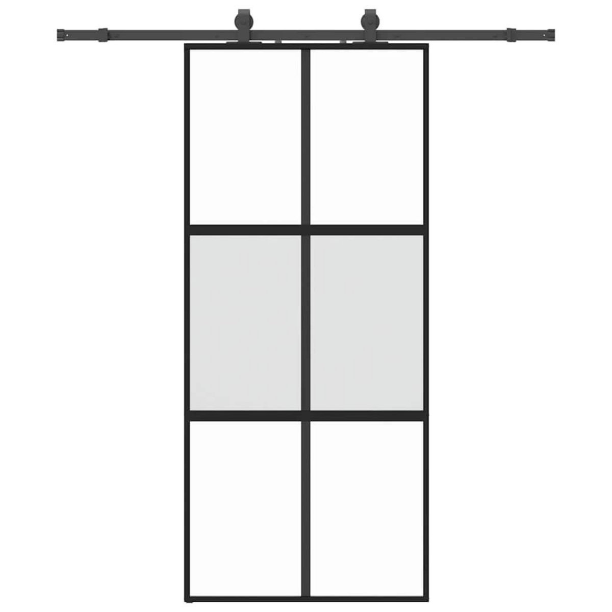 VIDAXL Porte coulissante avec kit de quincaillerie noir 90x205 cm