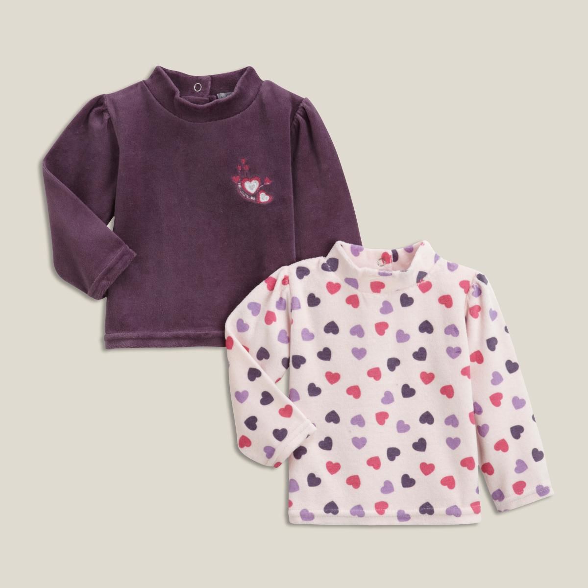 IN EXTENSO Lot de 2 sweats velours bébé
