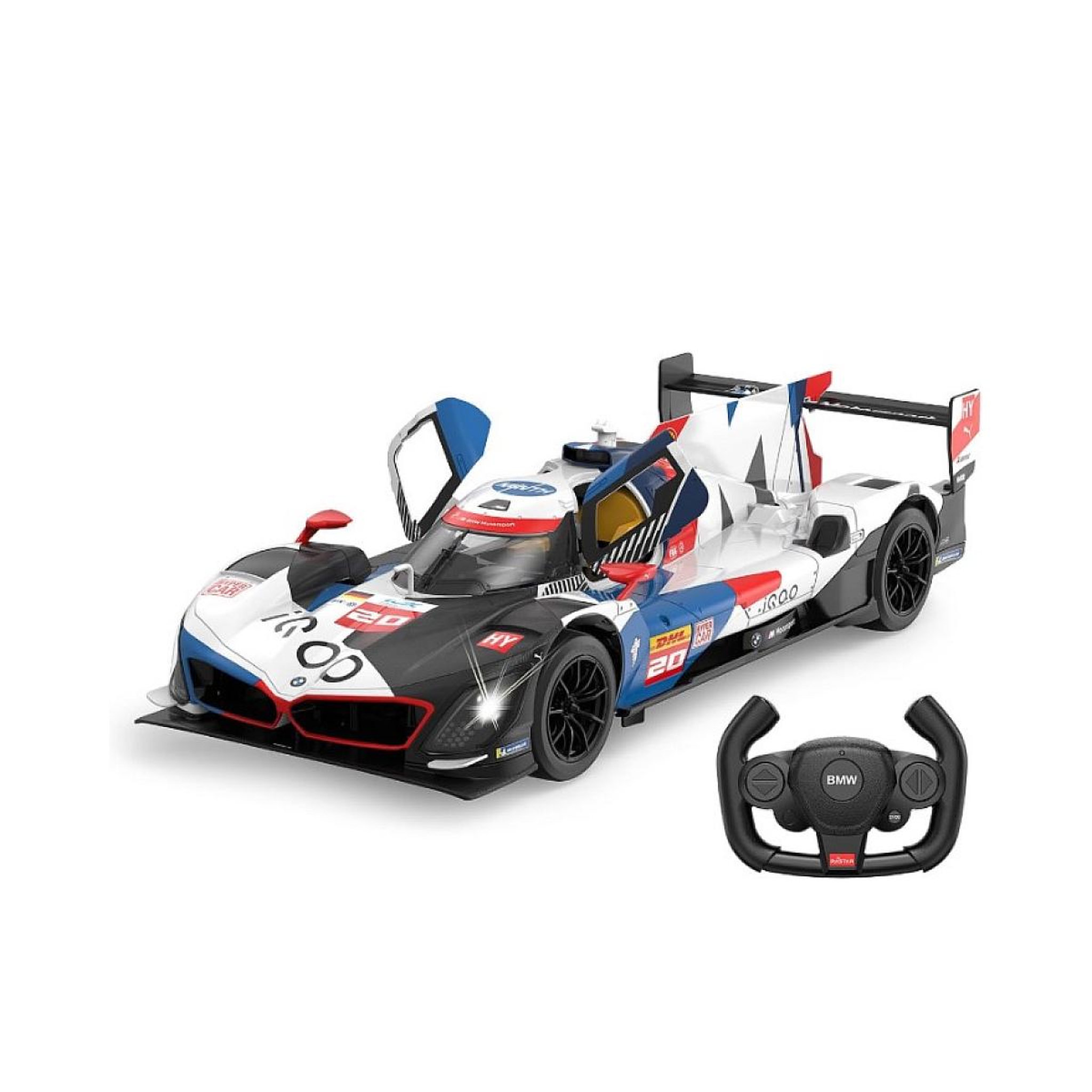 Jamara Voiture télécommandée BMW M Hybrid V8 LMDH 1:14 blanc 2,4GHz
