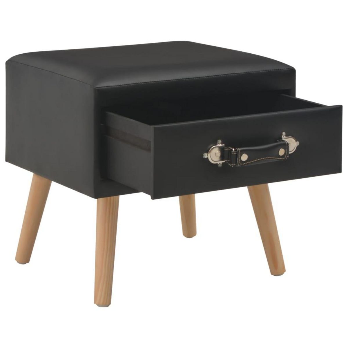 VIDAXL Table de chevet Noir 40x35x40 cm Similicuir