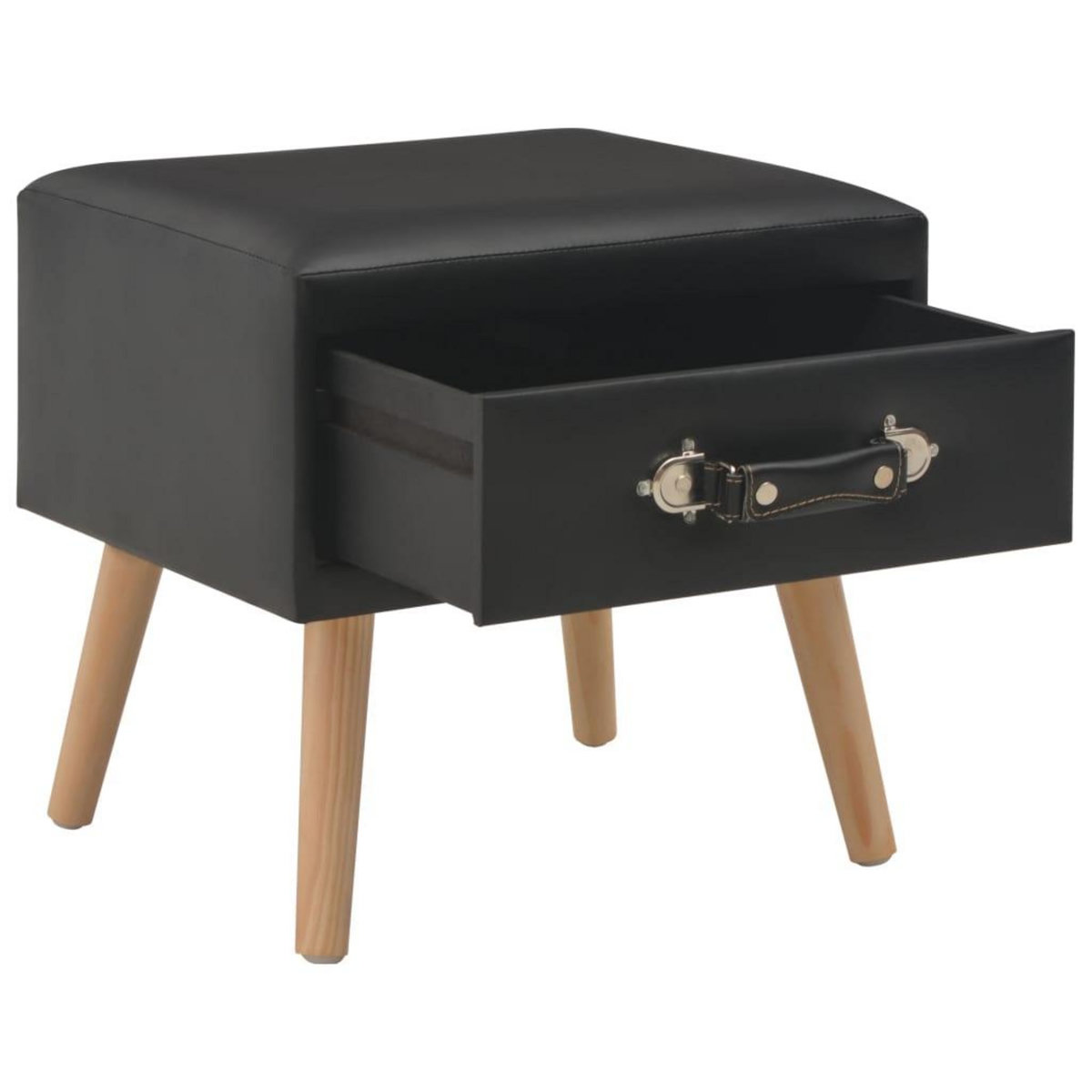 VIDAXL Table de chevet Noir 40x35x40 cm Similicuir