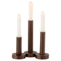 Voir la diapositive 2 : Paris Prix Lot de 3 Chandeliers Déco  Mat  21cm Marron Foncé