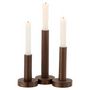 Voir la diapositive 2 : Paris Prix Lot de 3 Chandeliers Déco  Mat  21cm Marron Foncé