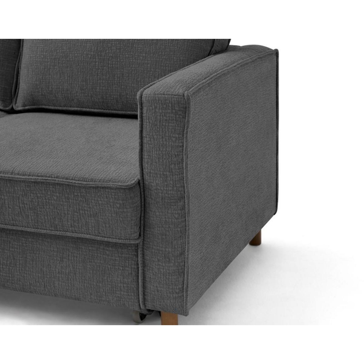 LISA DESIGN Jake - canapé d'angle gauche 5 places convertible en tissu velours relief