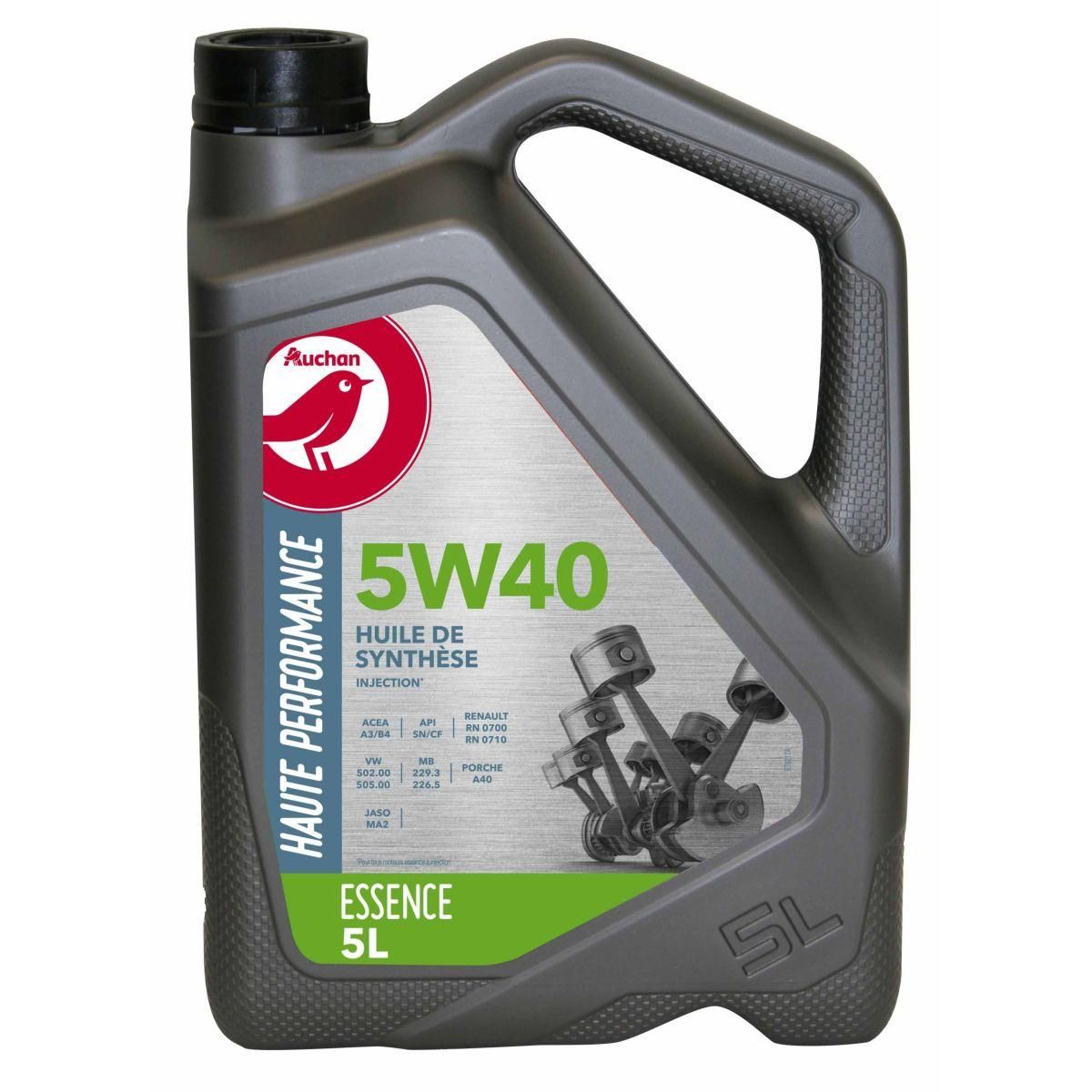 AUCHAN Huile synthétique essence 5W40 5 L