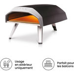 OONI Four à pizza gaz Koda 12 noir pizza 30 cm, préchauffage 15 min, de 280 à 500°C