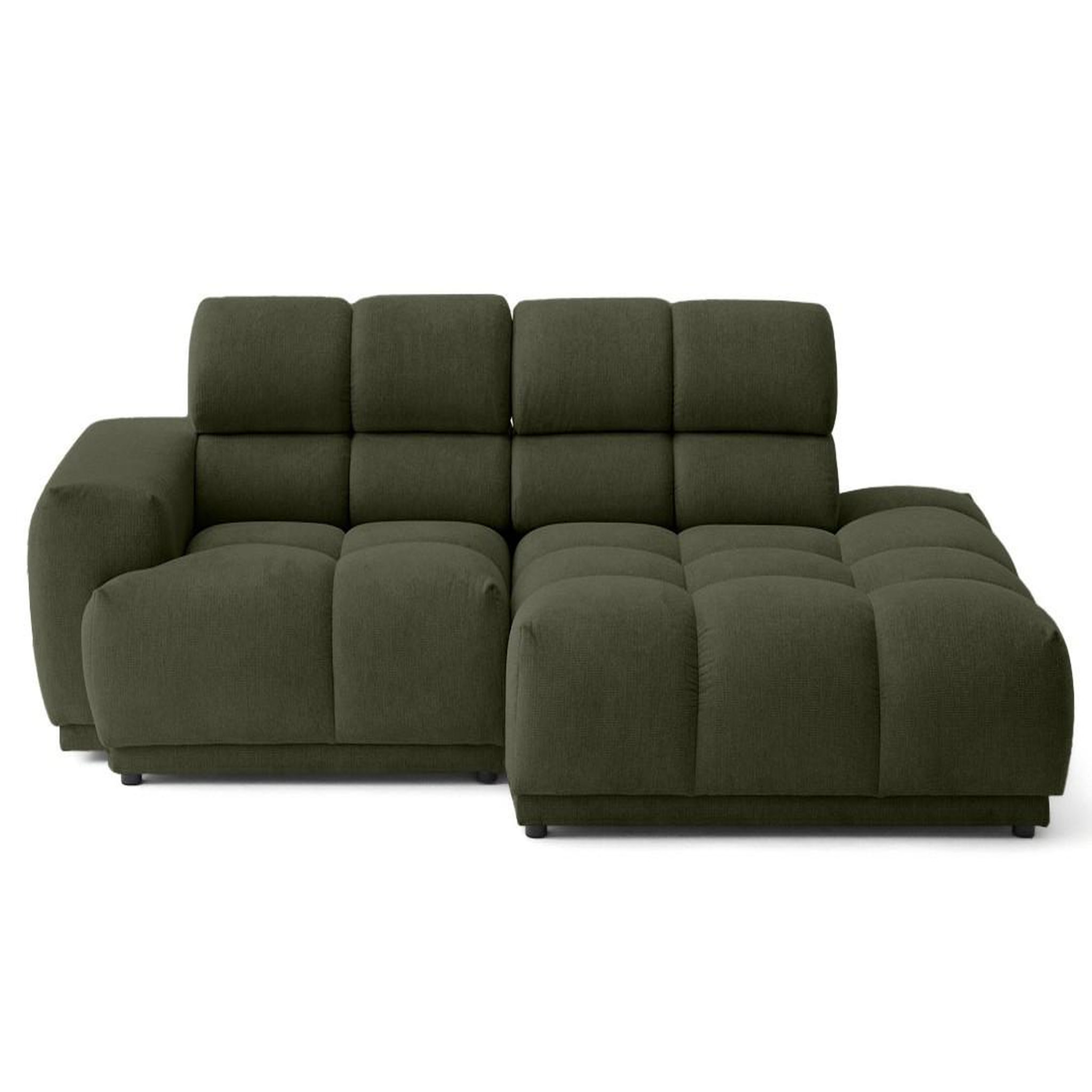 Voir la diapositive 1 : LISA DESIGN Matera - canapé d'angle droit 4 places avec têtières réglables en tissu texturé