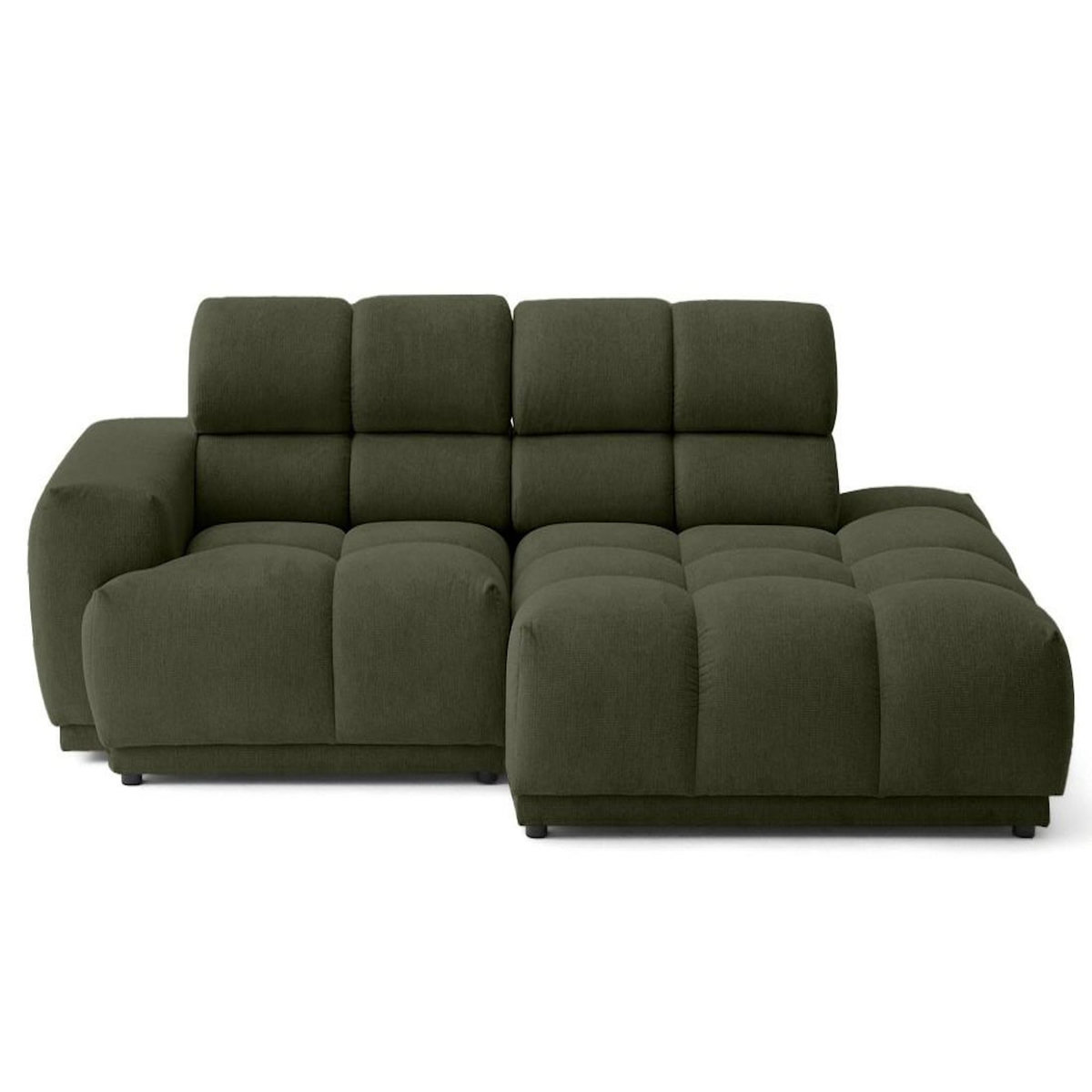 LISA DESIGN Matera - canapé d'angle droit 4 places avec têtières réglables en tissu texturé