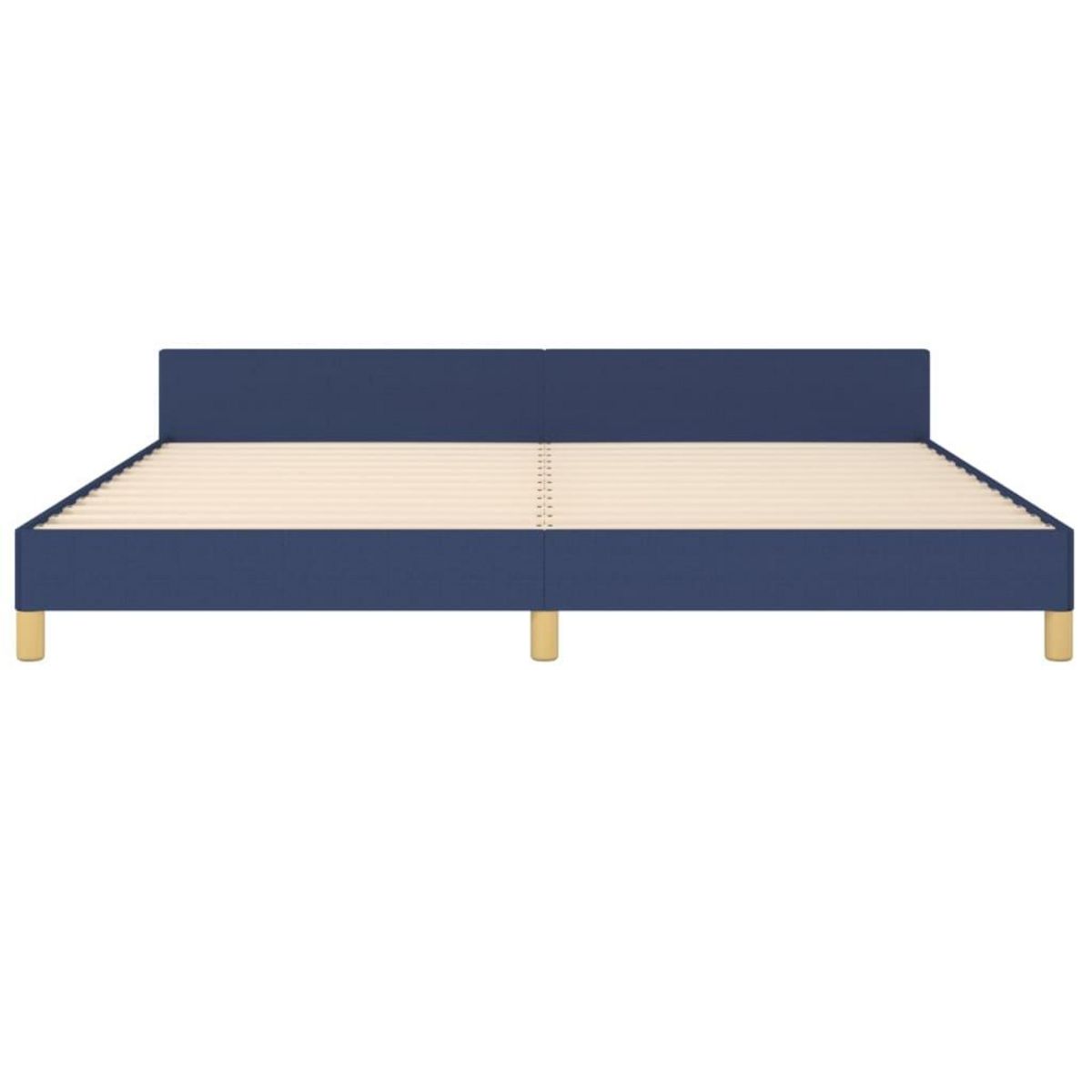 VIDAXL Cadre de lit avec tete de lit sans matelas bleu 200x200cm tissu