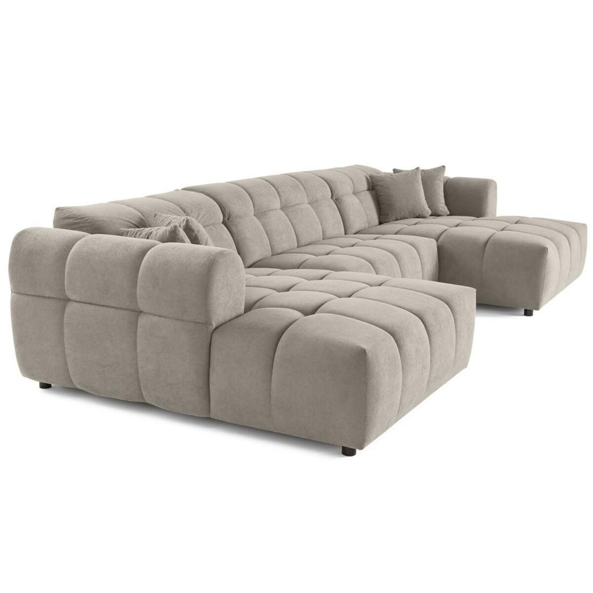 LISA DESIGN Ray - canapé panoramique en u 7 places en tissu texturé