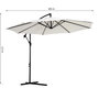 Voir la diapositive 3 : OUTSUNNY Parasol déporté octogonal inclinable manivelle pied acier Ø 3 x 2,5H m crème