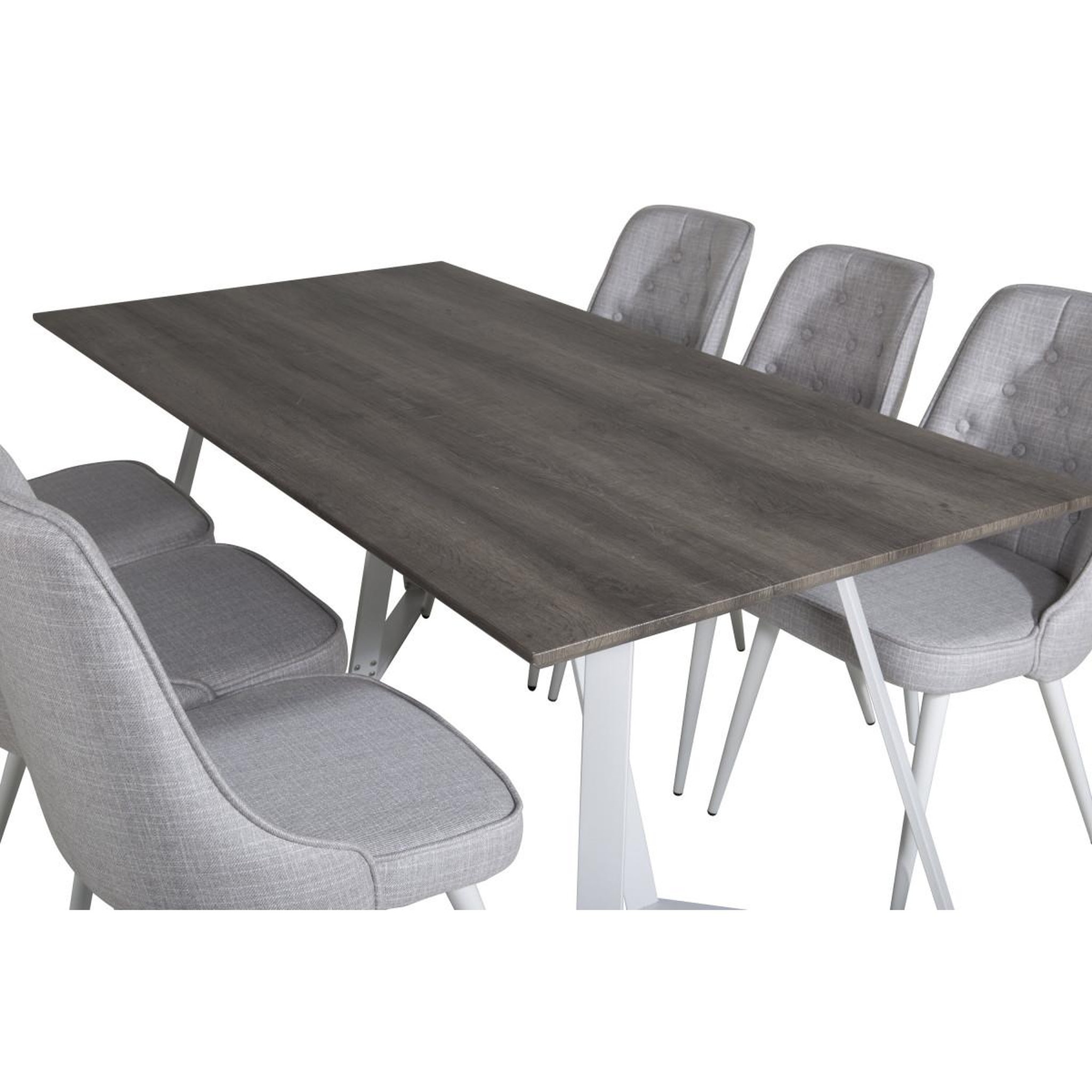 Voir la diapositive 4 : Paris Prix Ensemble table à manger & 6 chaises  marina & deluxe  180cm gris & gris clair