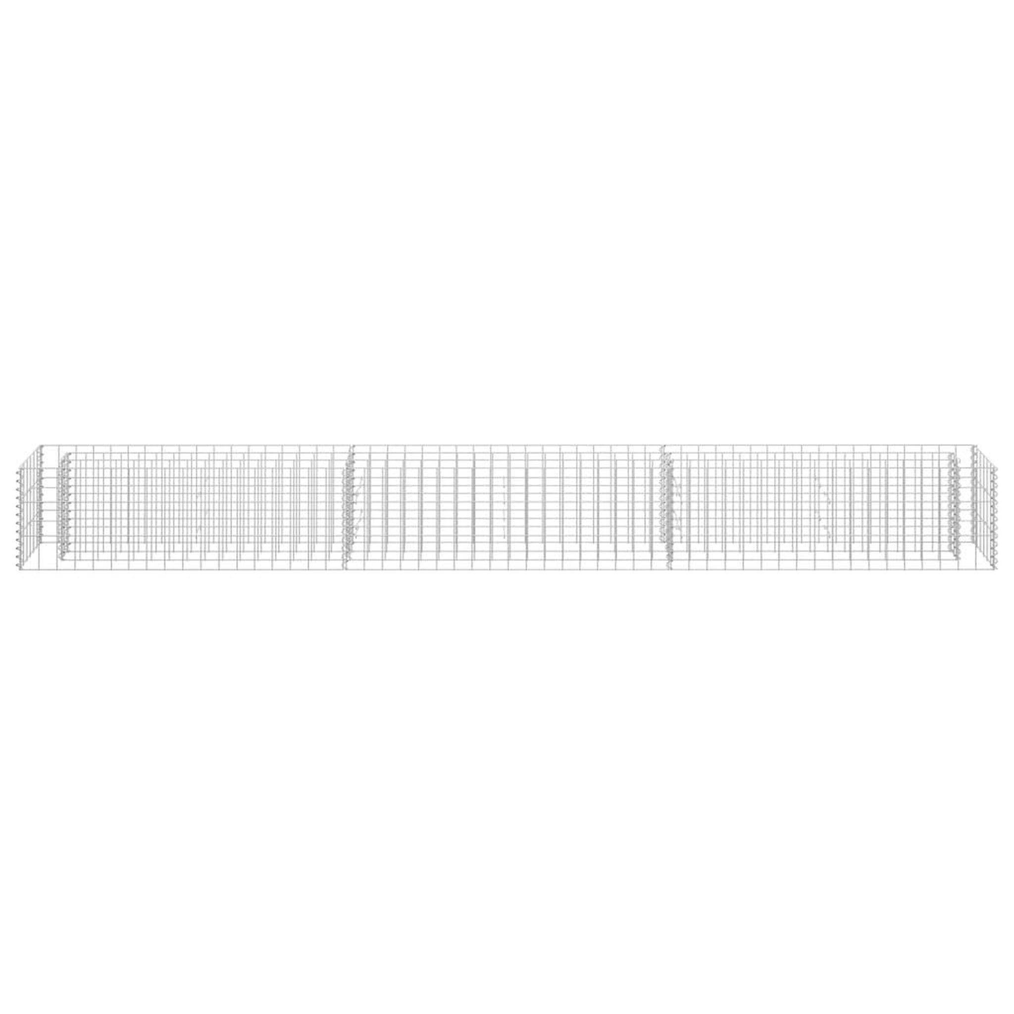 Voir la diapositive 4 : VIDAXL Lit sureleve a gabion Acier galvanise 270x30x30 cm