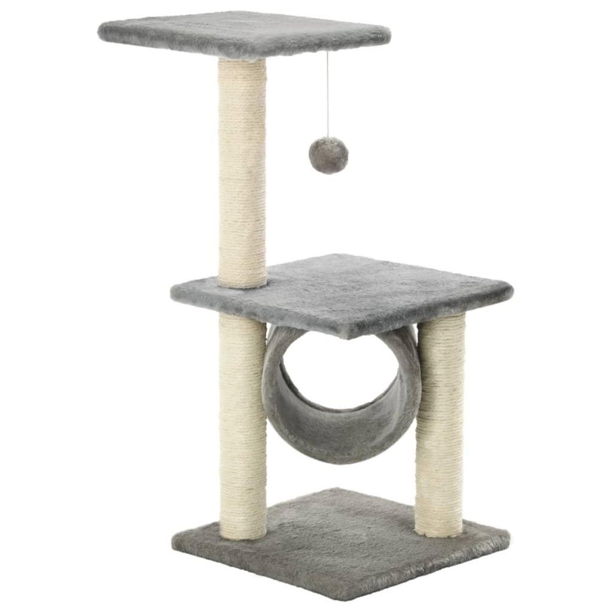 VIDAXL Arbre a chat avec griffoirs en sisal 65 cm Gris