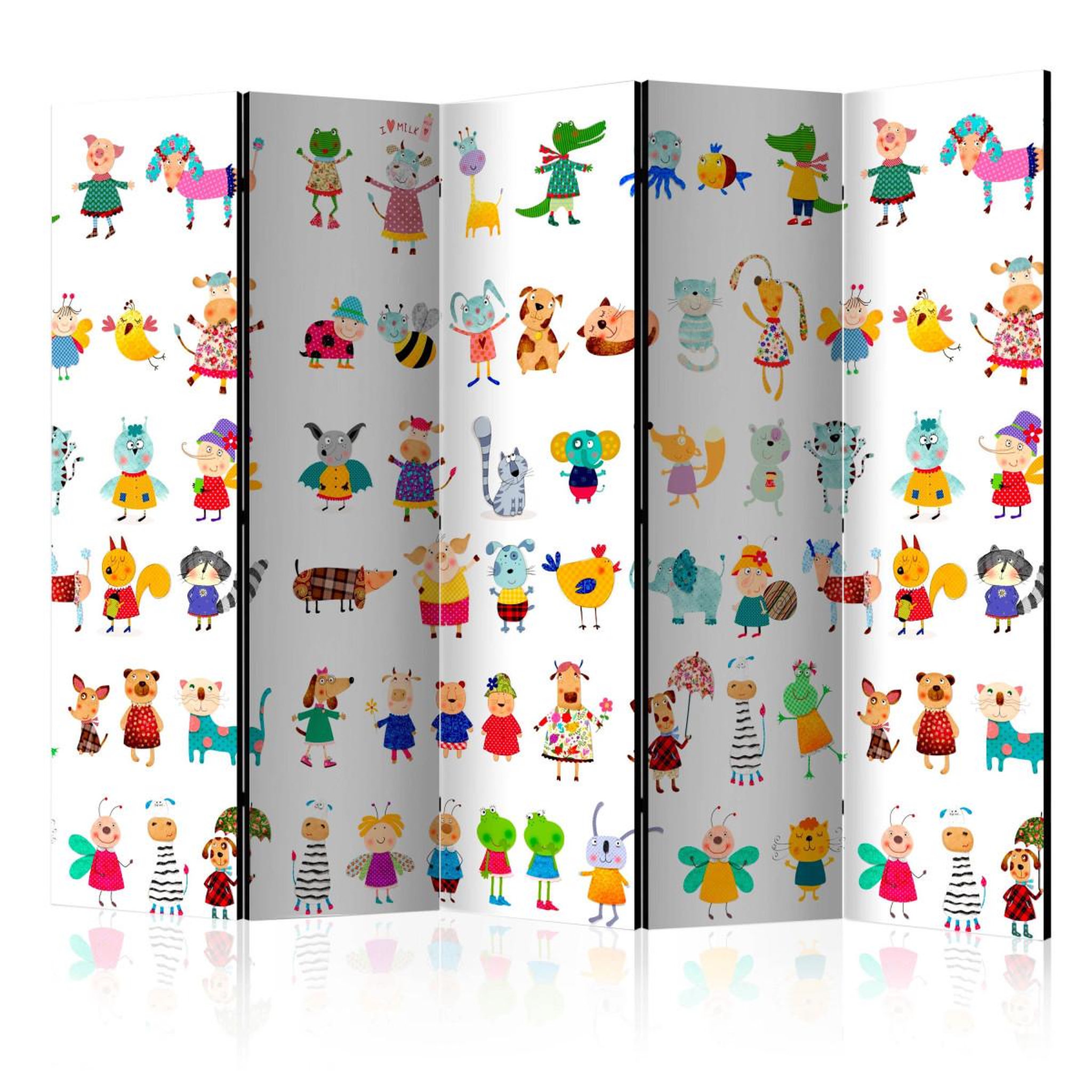 Paris Prix Paravent 5 volets  cartoon pets  172x225cm