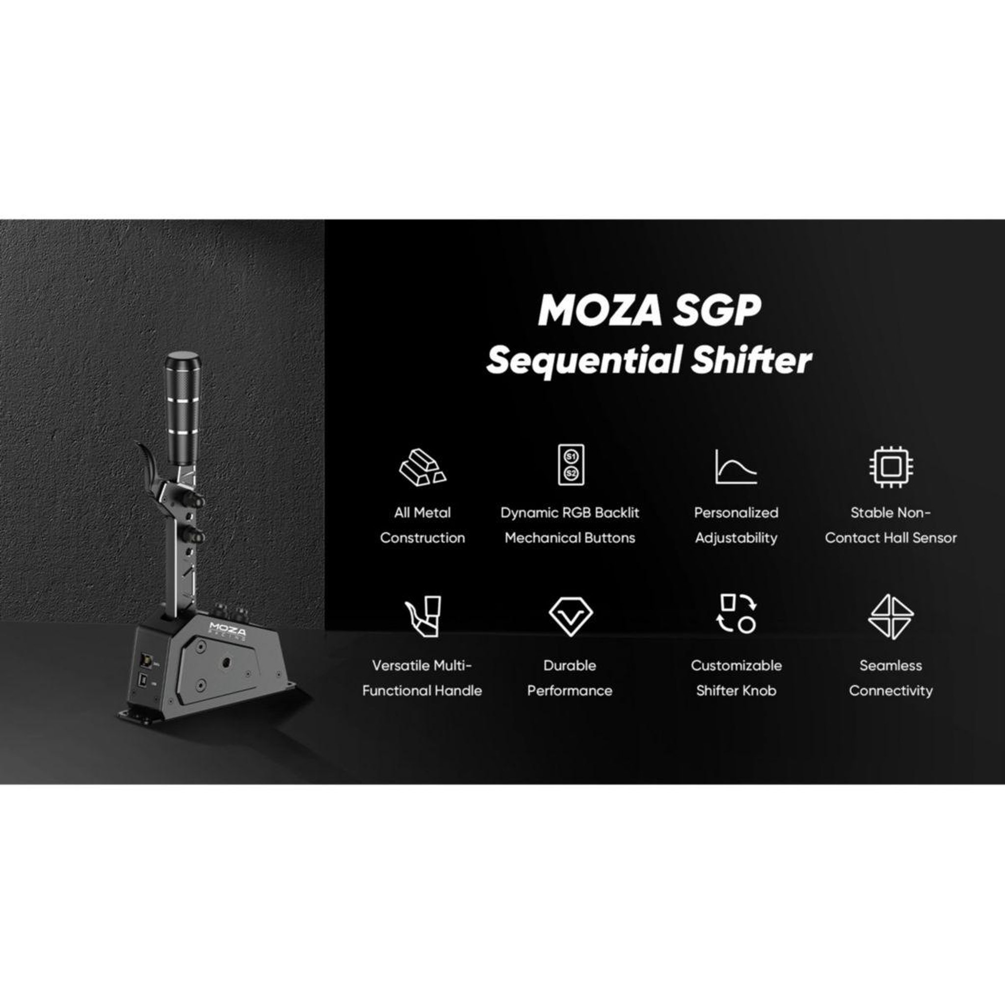 Voir la diapositive 5 : MOZA RACING Levier de vitesses SGP Sequential Shifter