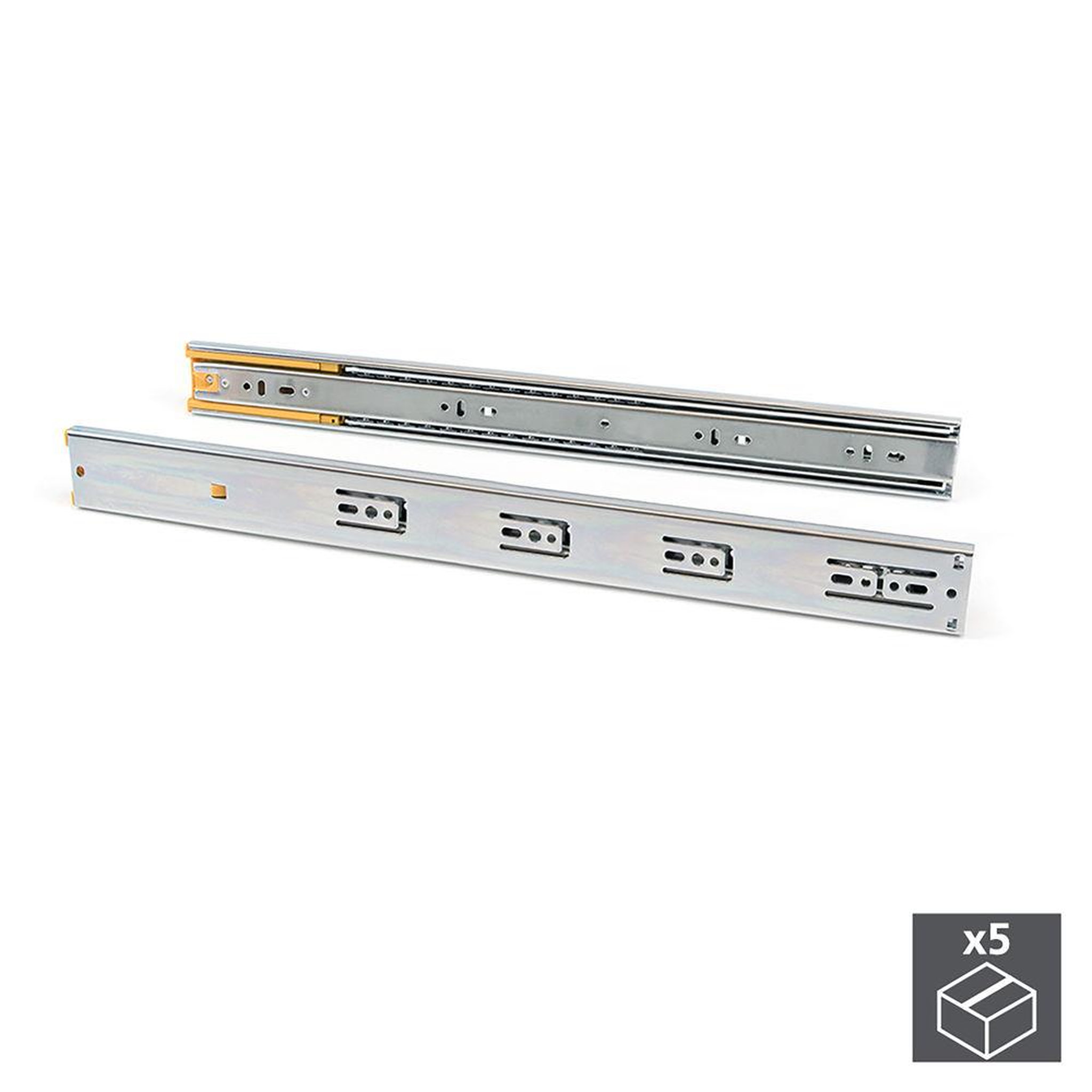 EMUCA SRL 5 paires de coulisses a billes, tiroirs à sortie totale, fermeture amortie, L 550 mm